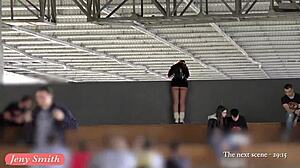 Jeny Smith's Bubble Butt Flashes Ass in Public on Hidden Spy Cam