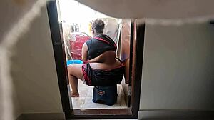 Young boy caught jerking in front of Andhra maid Swathy.