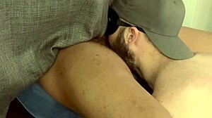 Gay amateur gets deepthroat and cums in glory hole