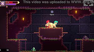 scarlet maiden explores gloryhole with futanari blowjob in caves.