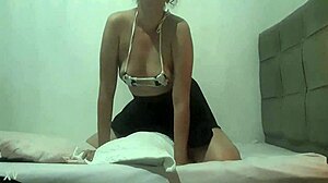 Melada's outdoor solo pleasure ride on her lover's pillow