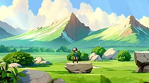 horny orc girl face-sits lucky boy in game?