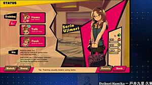 in this hentai game, chainsaw girl dohna dohna performs stylish blowjob and fights with chains