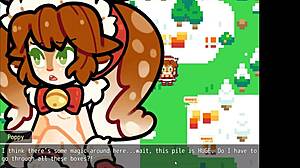 Christmas Hentai Game with Poppy Covered in Hot Cum