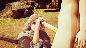 I watch Melina deepthroat in Elden Ring hentai, her big tits amazingg