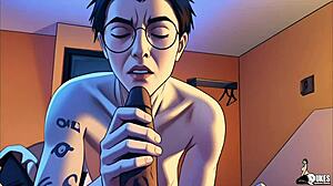 Emo Babe Pays Rent With Big Dick Footjob Action