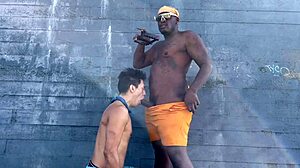 i watch daddyblackxxx1 fuck ericsockz outdoors, so hot