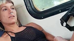 friend jerks me on train