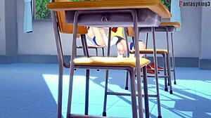 Android 18 and Videl Engage in Lesbian Sex