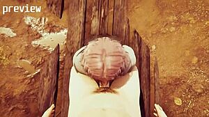 I watch Melina deepthroat in Elden Ring hentai, her big tits amazingg