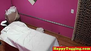 Yo, see this busty Asian masseuse tugging in sneakers for real