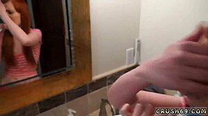 Mature milf dominates teen 18+ in intense threesome.