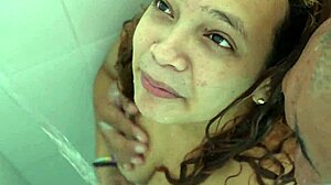 Rough shower sex with stepdad pounding my tight hole!