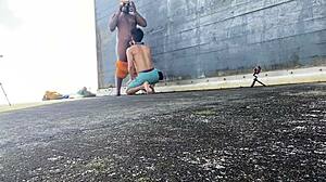 i watch daddyblackxxx1 fuck ericsockz outdoors, so hot