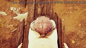 I watch Melina deepthroat in Elden Ring hentai, her big tits amazingg