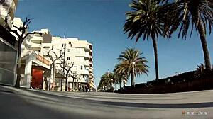 His Hard Cock Enters Her Wet Pussy Outdoors