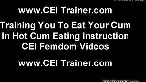 Nasty boys, eat your cum like I tell you. It's lunch time!