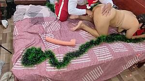 sucking stepmother's big ass and pussy for christmas