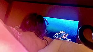 Young brunette teen reaches intense orgasm with petite body.