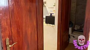 hot tetona chica stuck in washer, filled deep with creamy cum