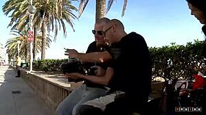 His Hard Cock Enters Her Wet Pussy Outdoors