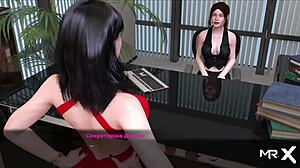 Fashion Business Girl Shows Breasts