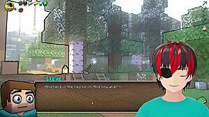 Hot underwear in hornycraft parody with big ass blowjob cosplay