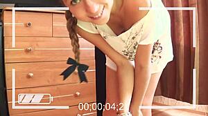 desperate teenie fingers perky natural tits in solo european scene