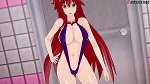i feel rias gremory asking for sex in the bathroom in her bikini
