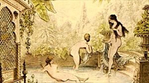 Vintage erotische Zeichnungen zeigen klassische sinnliche Kunst.