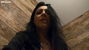 Milfycalla Stuns with Peeing and Masturbation in Stockings as Hot Girl Shows Off Close-Up Skills. A True Goddess in Action!