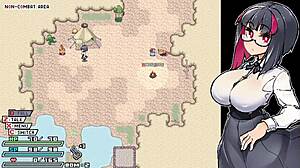 playing h-game rignetta's adventure part 2 in anime style.