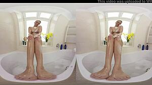 Watch Lovely Fetish Babe Nikky Dream Give Footjob And Anal In Bathroom Vr.