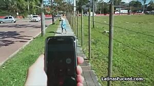 Super cute Latina amateur encounters big cock during her first casting interview