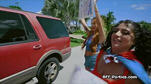 Cuban big tit sluts share cock in wild foursome. They love every second!