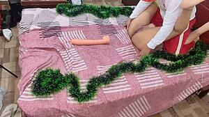 sucking stepmother's big ass and pussy for christmas