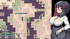 playing h-game rignetta's adventure part 2 in anime style.