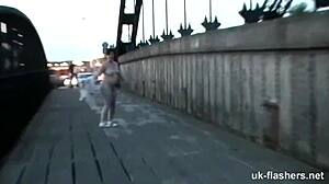 Chubby British Babe Masturbates in Public Bar