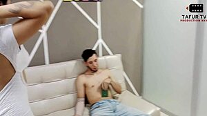 Hot Hermanastra with Big Booty Loves Stepbrother's Cock on Sofa!