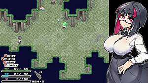 playing h-game rignetta's adventure part 2 in anime style.