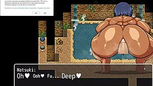 Tanned girl natsuki hentai game episode 27 public bath scene