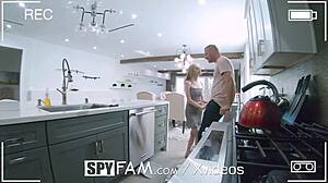 Spyfam horny step sister leaves dildo in dishwasher, monster cock teasing 😈🔥