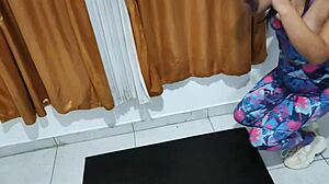 deliciosa joven latina morena colombiana gets bent over deepthroat cumshot from her trainer! 🍑💦