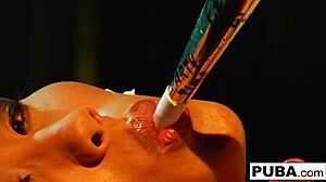 Jessica Strips Off Her Sexy Hot Clothes For Nude Blowjob Cumshot