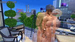 Damn! Hunky Sims 4 Guys in Sweaty Gay Action During Summer Heat!