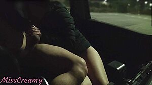 Dogging My Stepdaughter In A Public Parking Lot After Work And A Voyeur Fucks Her Pussy Until She Cums - Misscreamy