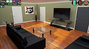 Moglie Troia Domina Gioco d'Ufficio con Gioco Selvaggio ai Capezzoli in 3D