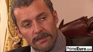 euro slut takes a hard pounding in wild session