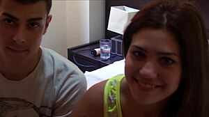 the casting interview for a young spanish couple in amateur reality show