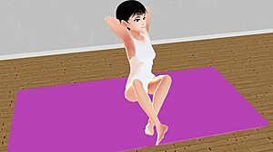 Leo Tries Stretch Yoga in Anime Exercise Routine